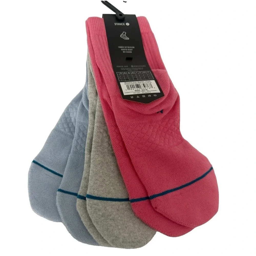 Stance Women's Icon Quater Pack Periwinkle Size Medium 8-10.5 New